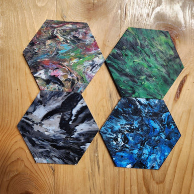 Recycled Plastic Hex Coasters [Replay]