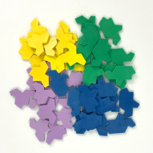 InFUNity Mini Tiles Puzzle Pack (Half Hats/Half Turtles, 4 Random Colors, Set of 48) [Replay]