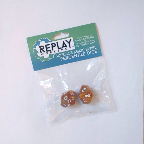 AG7007 Superior Agate Swirl Recycled Percentile Dice [Restock]