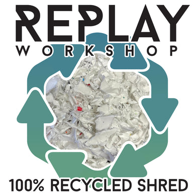 Shredded (Coarse) Recycled HDPE, White+Labels, 20 lbs [Replay]